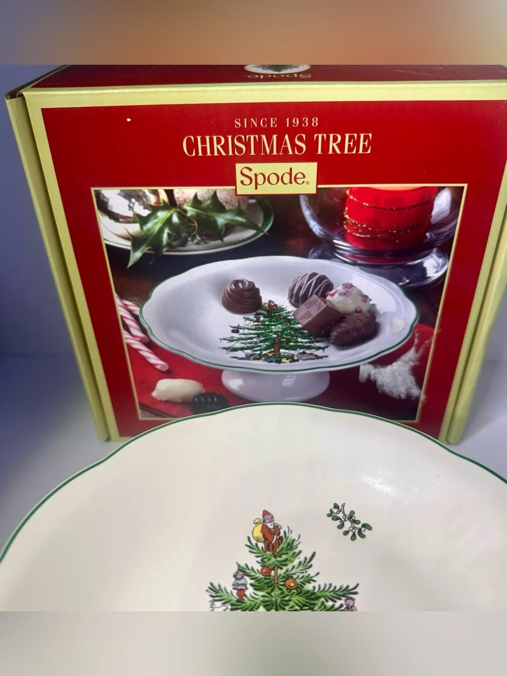 Spode Christmas Tree Sculpted Footed Candy Dish 7